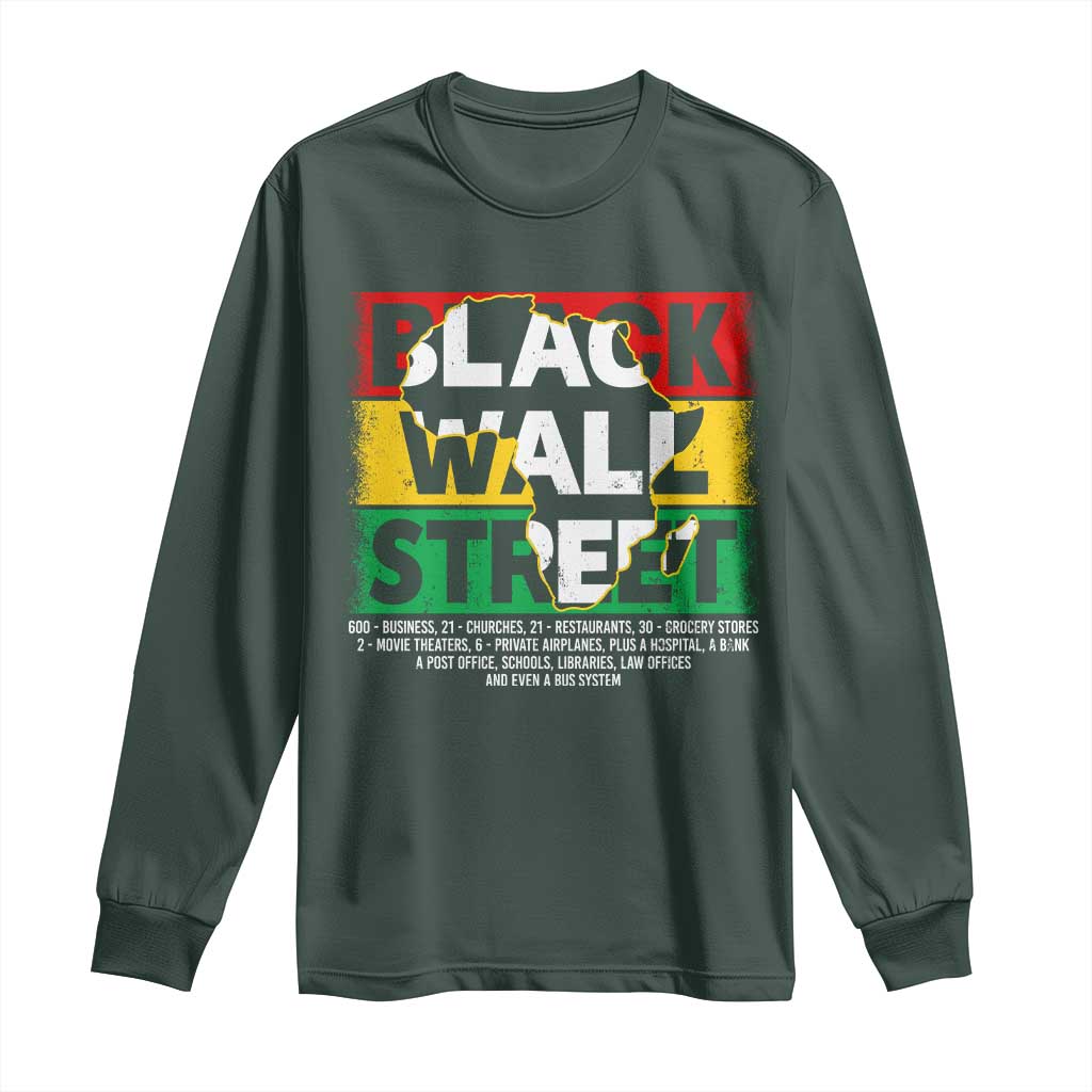 Black Wall Street Long Sleeve Shirt Tulsa Black History Month Africa Map