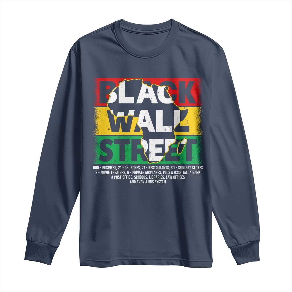 Black Wall Street Long Sleeve Shirt Tulsa Black History Month Africa Map