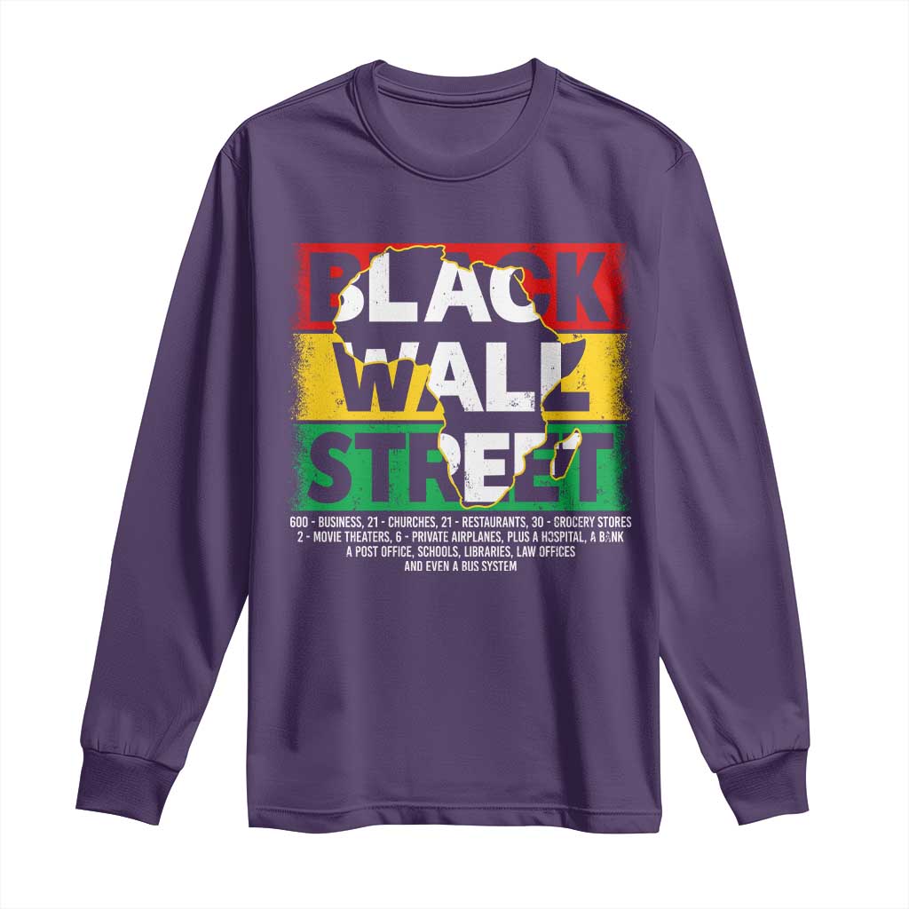 Black Wall Street Long Sleeve Shirt Tulsa Black History Month Africa Map