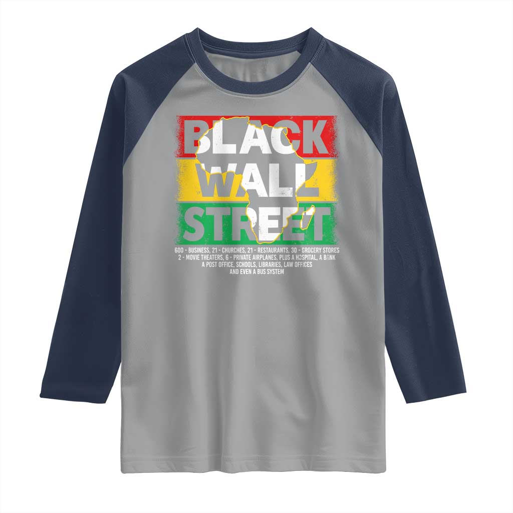 Black Wall Street Raglan Shirt Tulsa Black History Month Africa Map