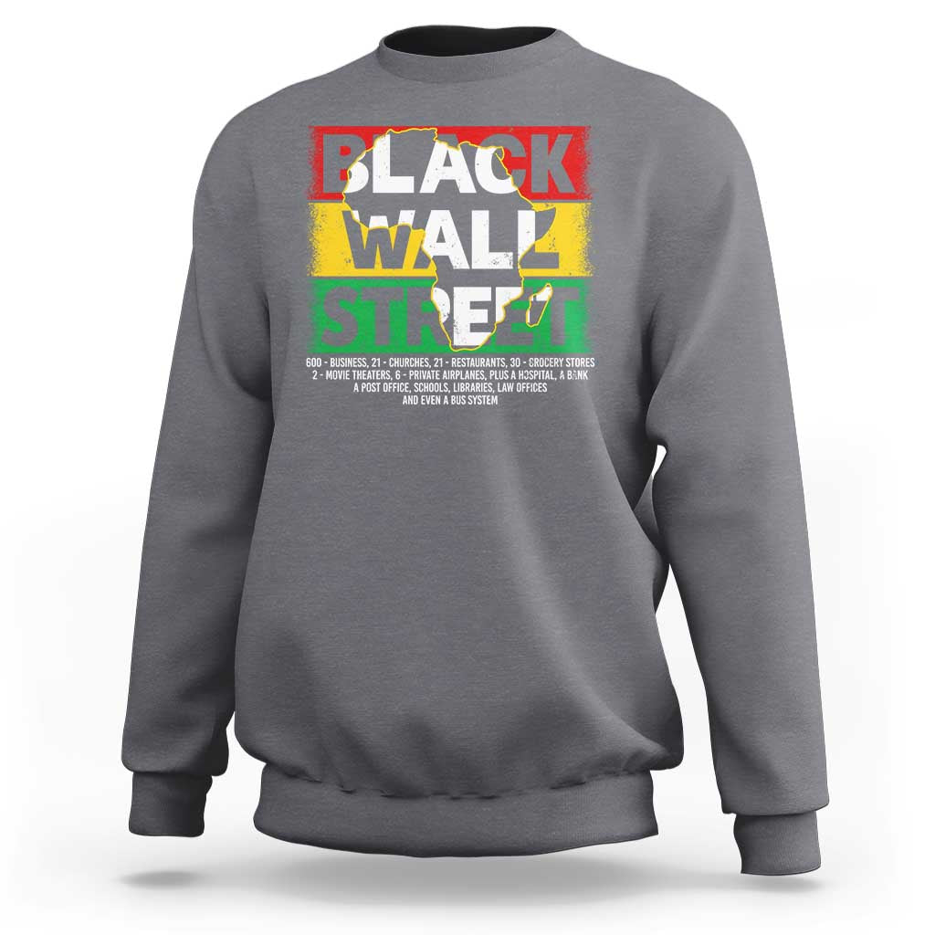 Black Wall Street Sweatshirt Tulsa Black History Month Africa Map