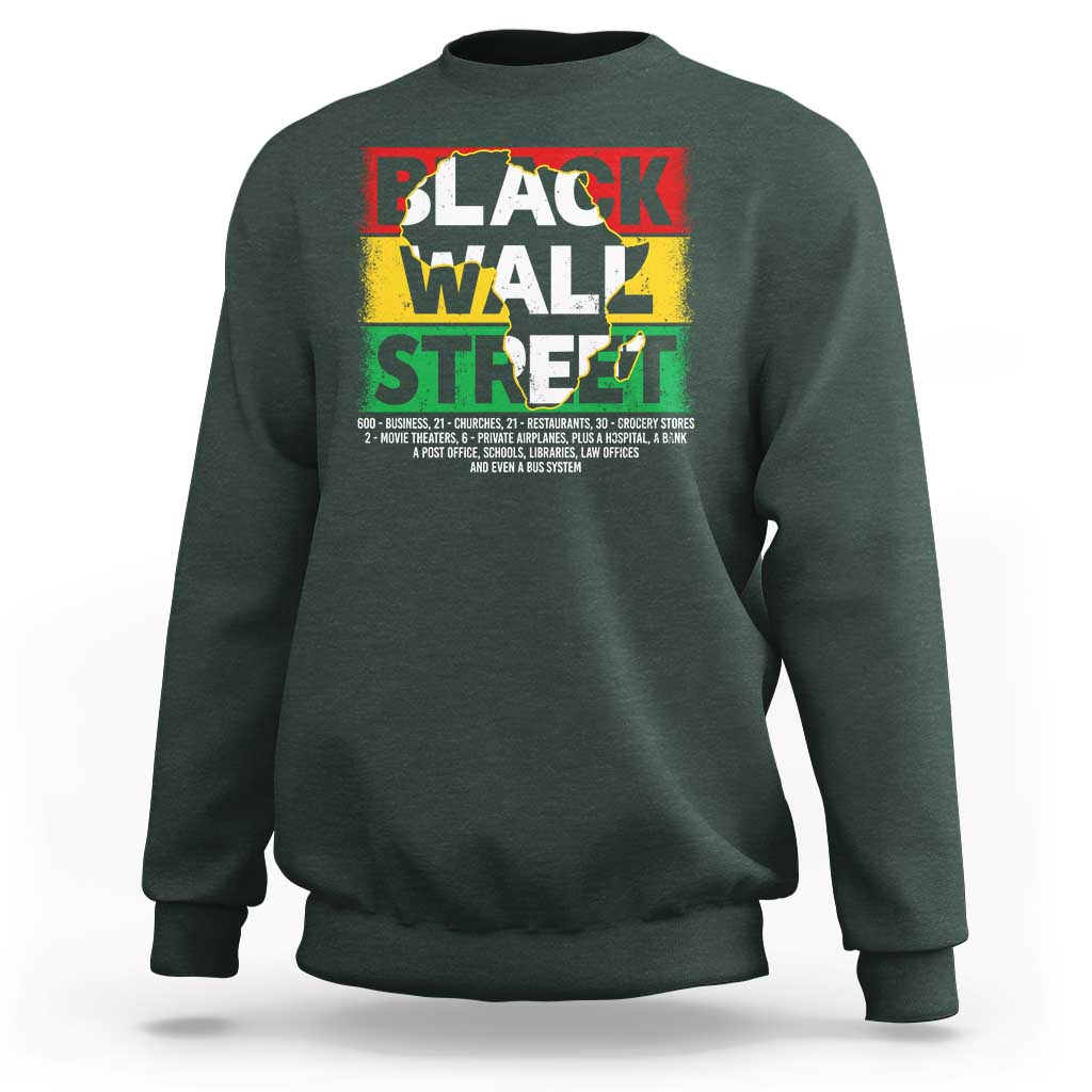 Black Wall Street Sweatshirt Tulsa Black History Month Africa Map