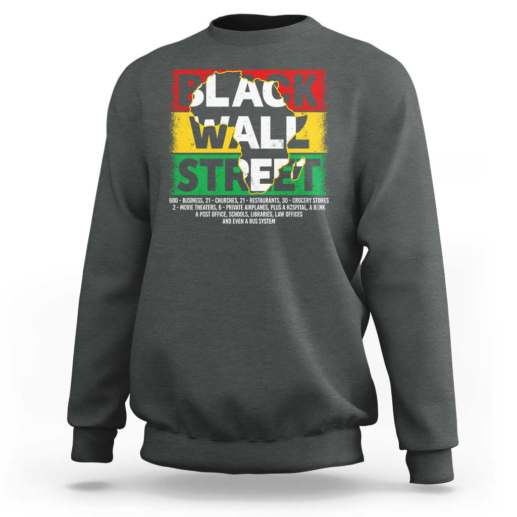 Black Wall Street Sweatshirt Tulsa Black History Month Africa Map
