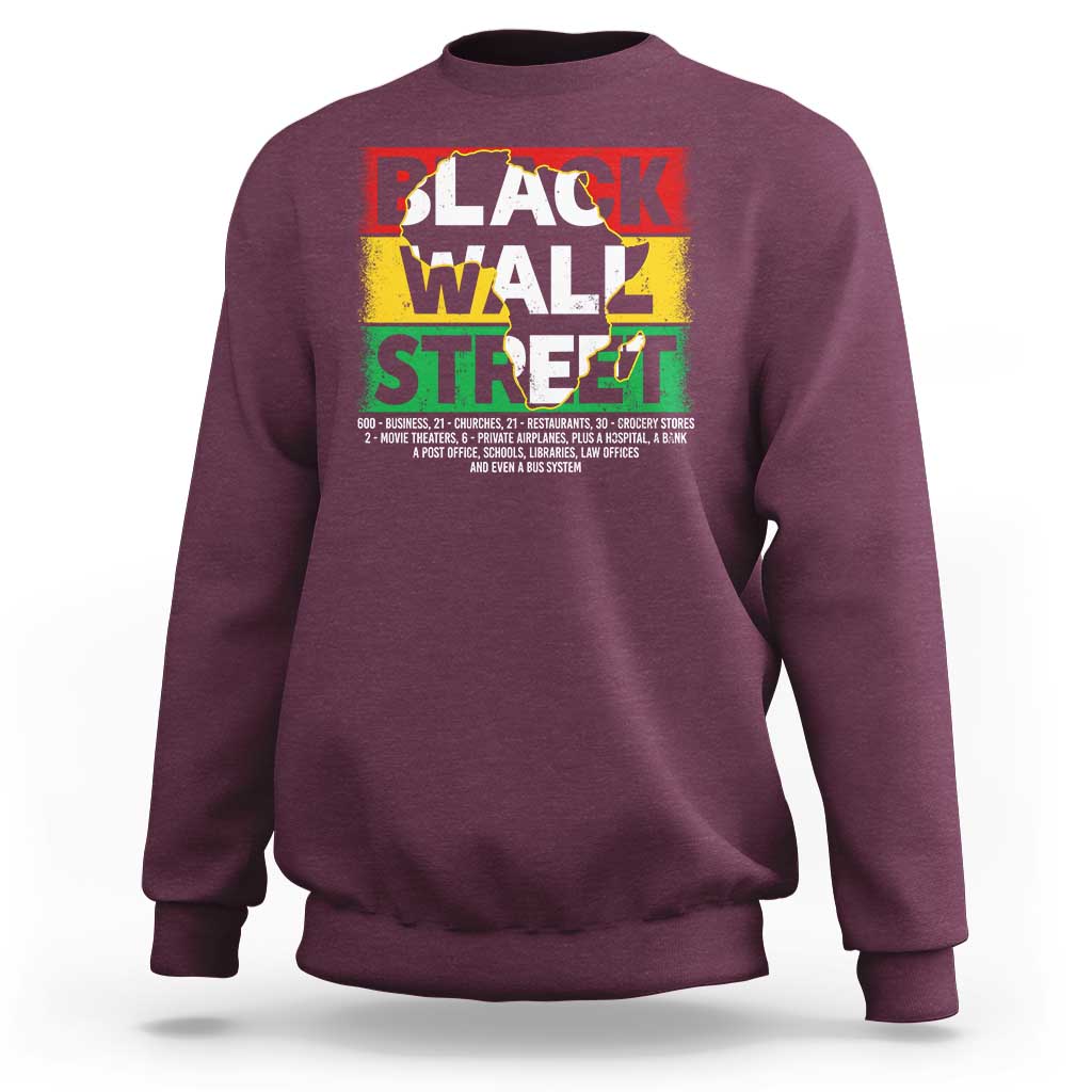 Black Wall Street Sweatshirt Tulsa Black History Month Africa Map