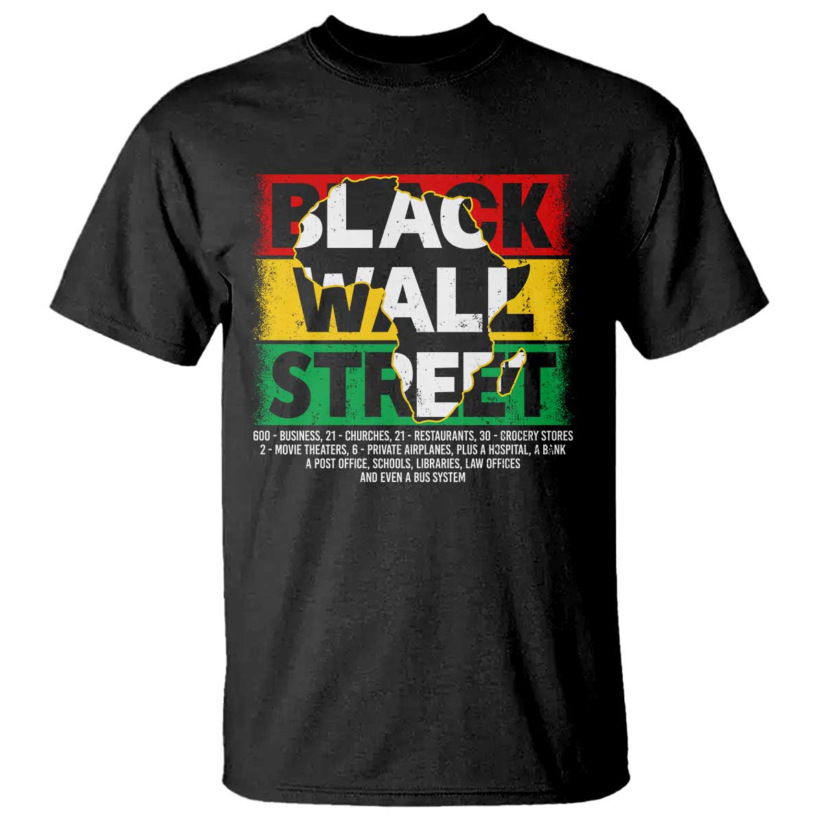 Black Wall Street T Shirt Tulsa Black History Month Africa Map