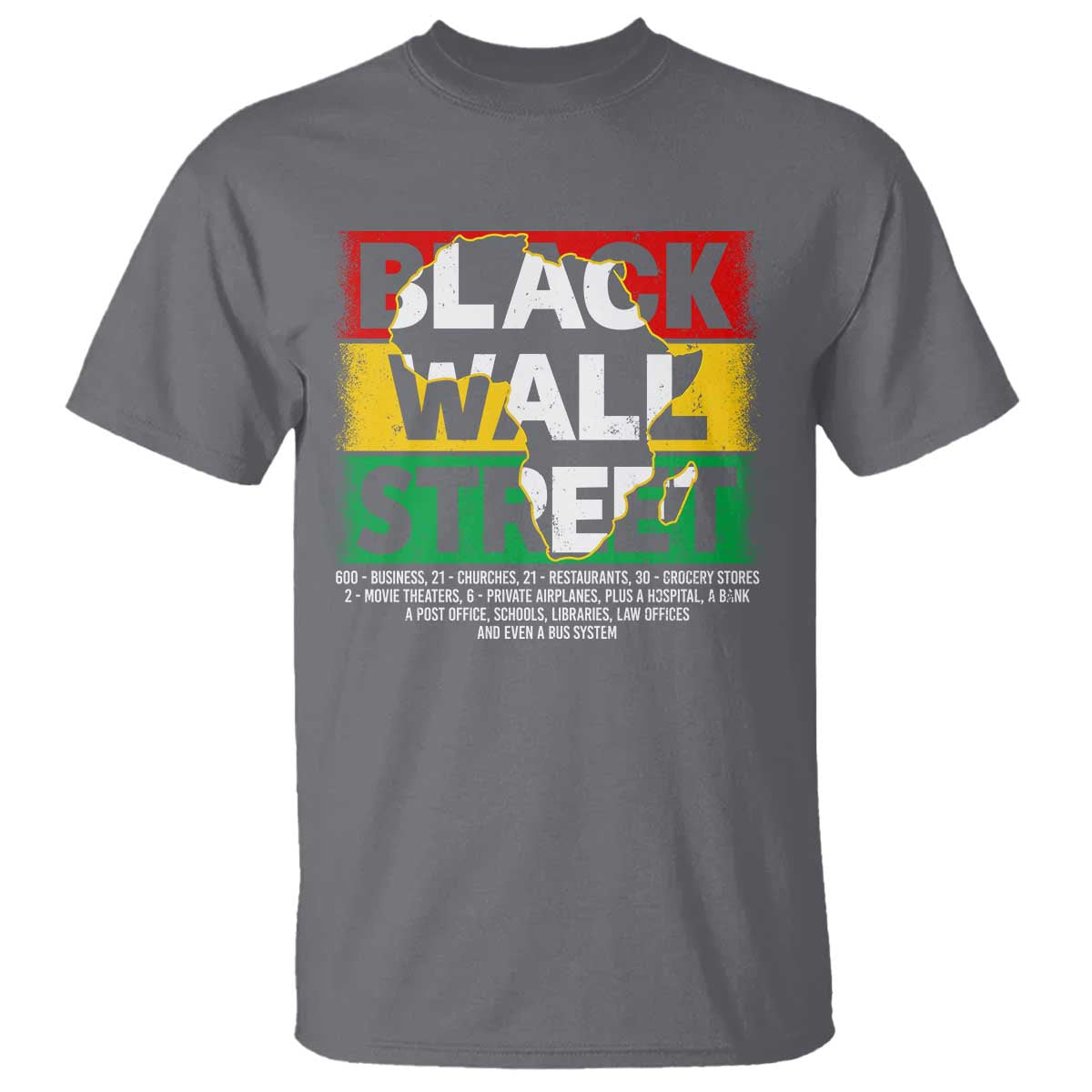 Black Wall Street T Shirt Tulsa Black History Month Africa Map