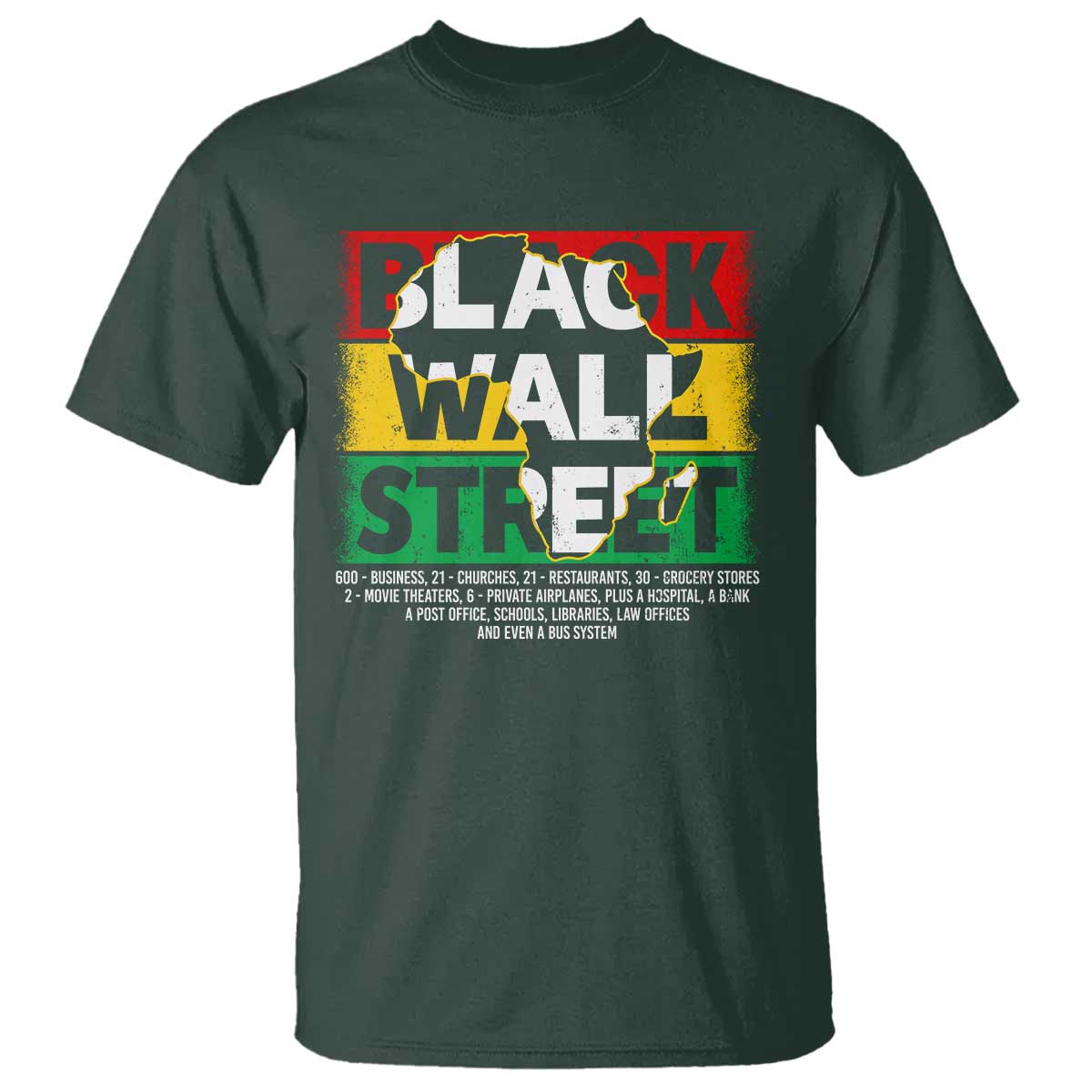 Black Wall Street T Shirt Tulsa Black History Month Africa Map
