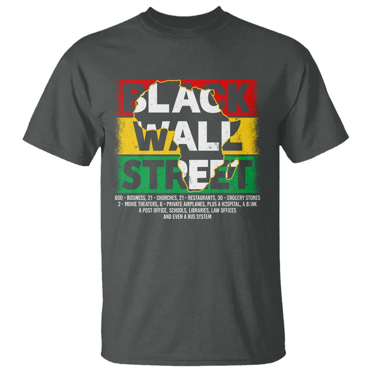 Black Wall Street T Shirt Tulsa Black History Month Africa Map