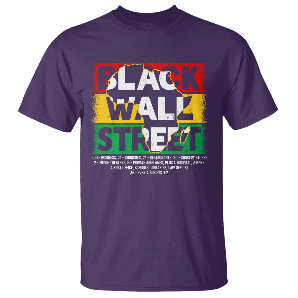 Black Wall Street T Shirt Tulsa Black History Month Africa Map