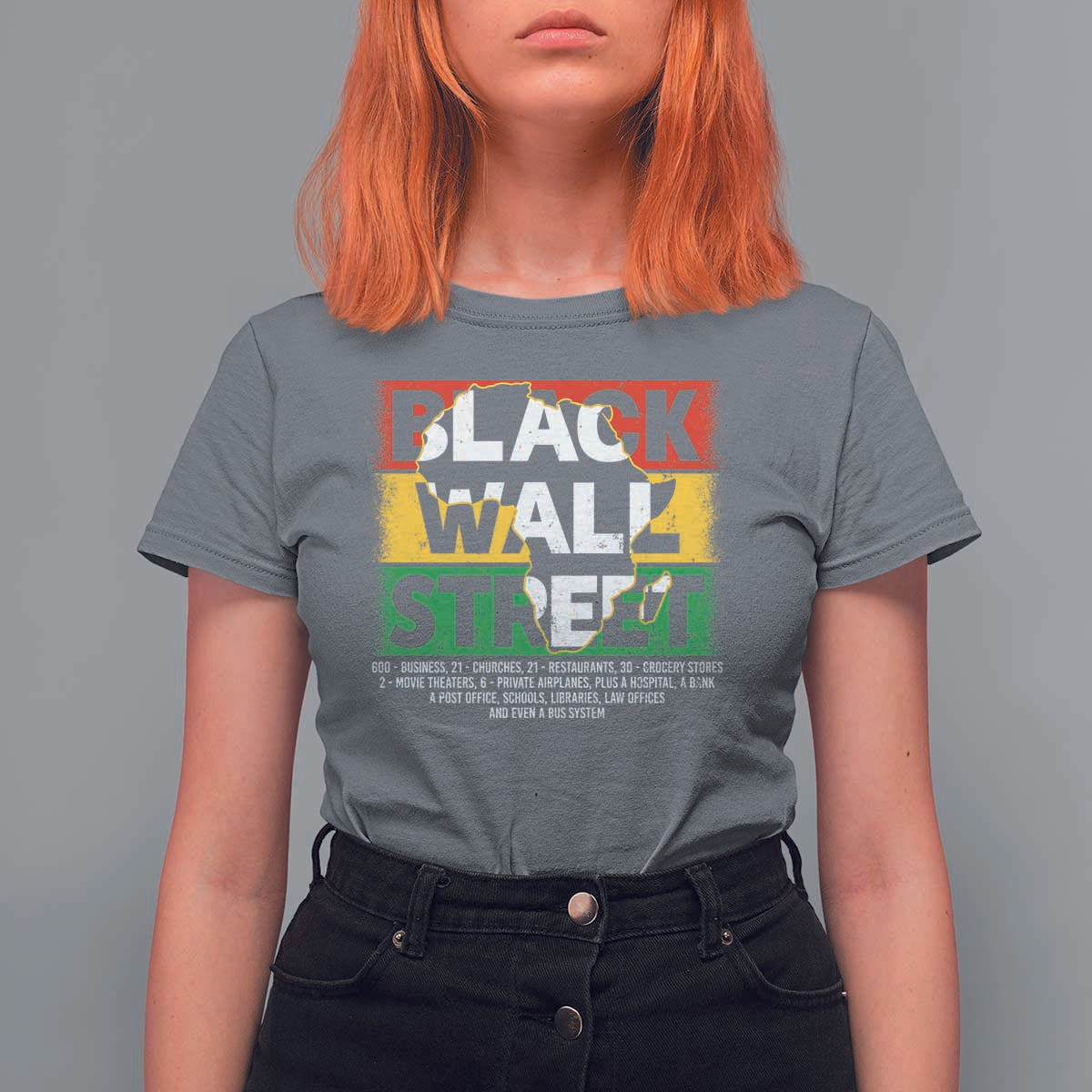Black Wall Street T Shirt For Women Tulsa Black History Month Africa Map