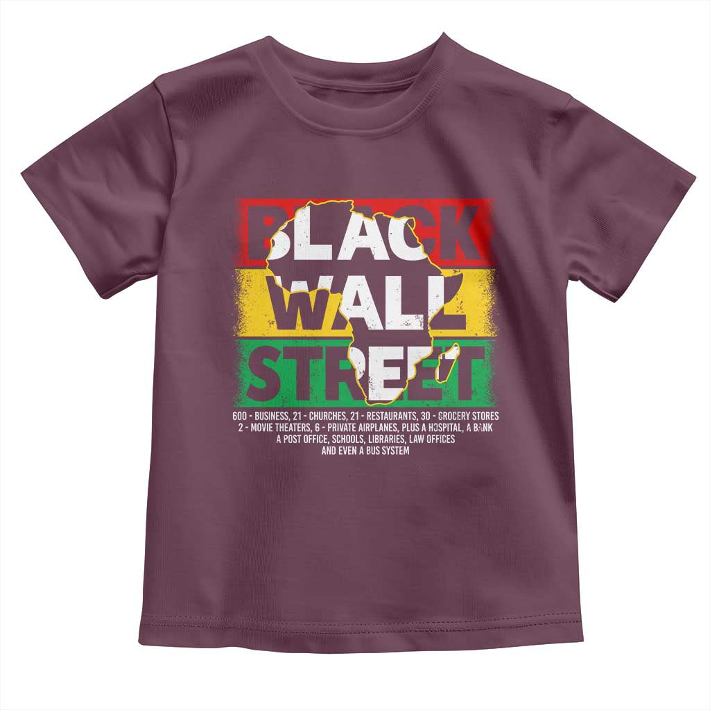 Black Wall Street Toddler T Shirt Tulsa Black History Month Africa Map