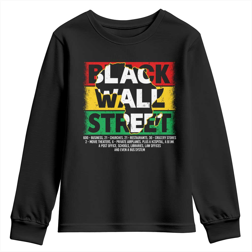 Black Wall Street Youth Sweatshirt Tulsa Black History Month Africa Map