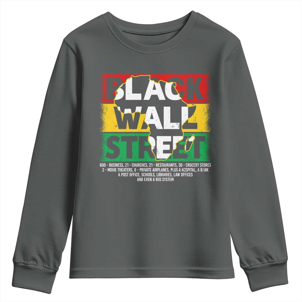 Black Wall Street Youth Sweatshirt Tulsa Black History Month Africa Map