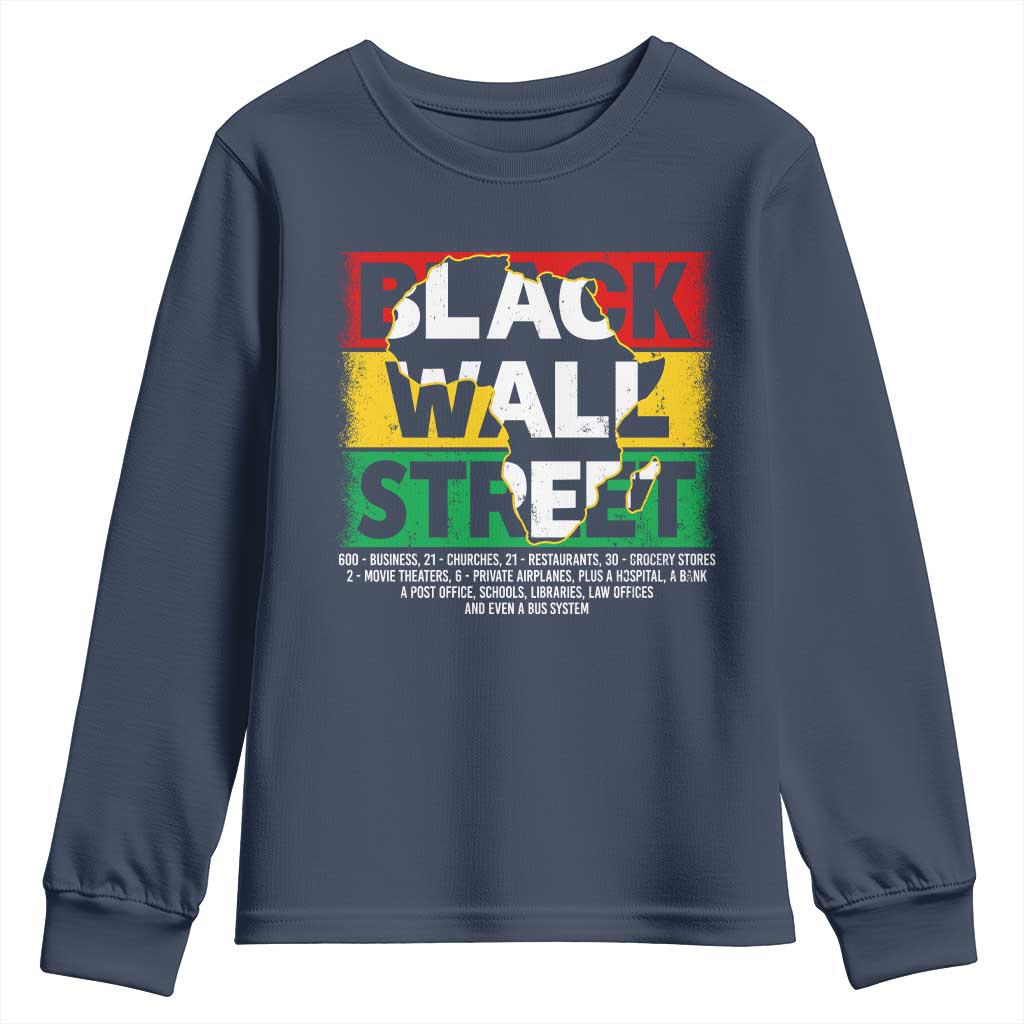 Black Wall Street Youth Sweatshirt Tulsa Black History Month Africa Map