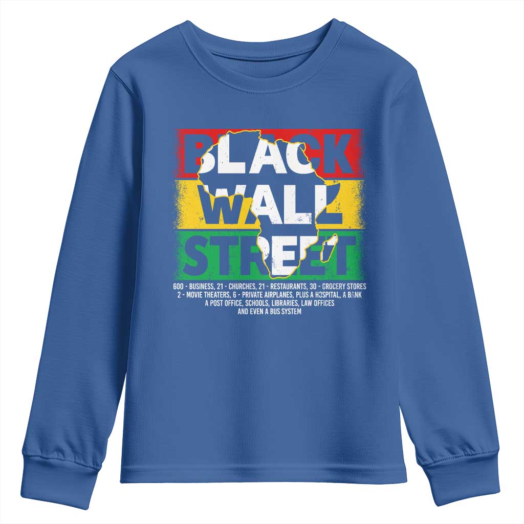 Black Wall Street Youth Sweatshirt Tulsa Black History Month Africa Map