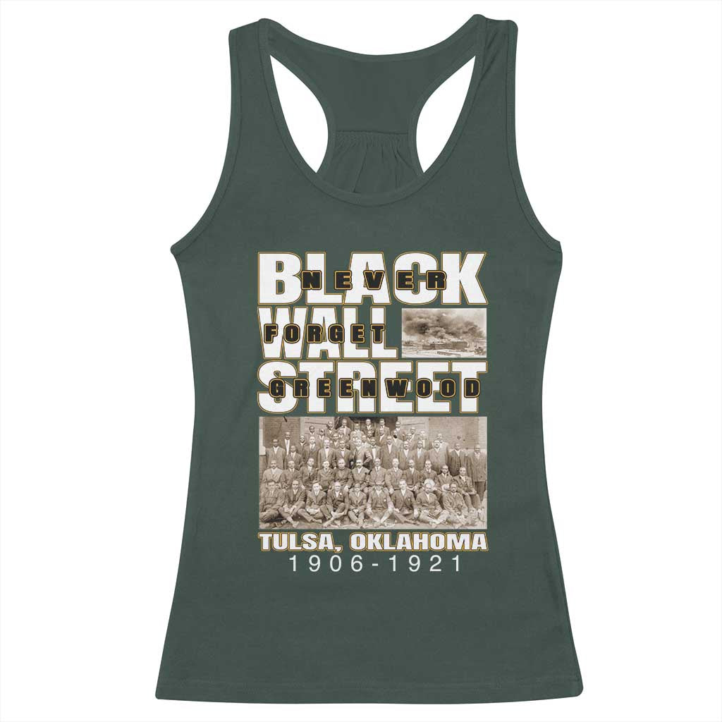 Never Forget Greenwood Black Wall Street Racerback Tank Top Black History Month