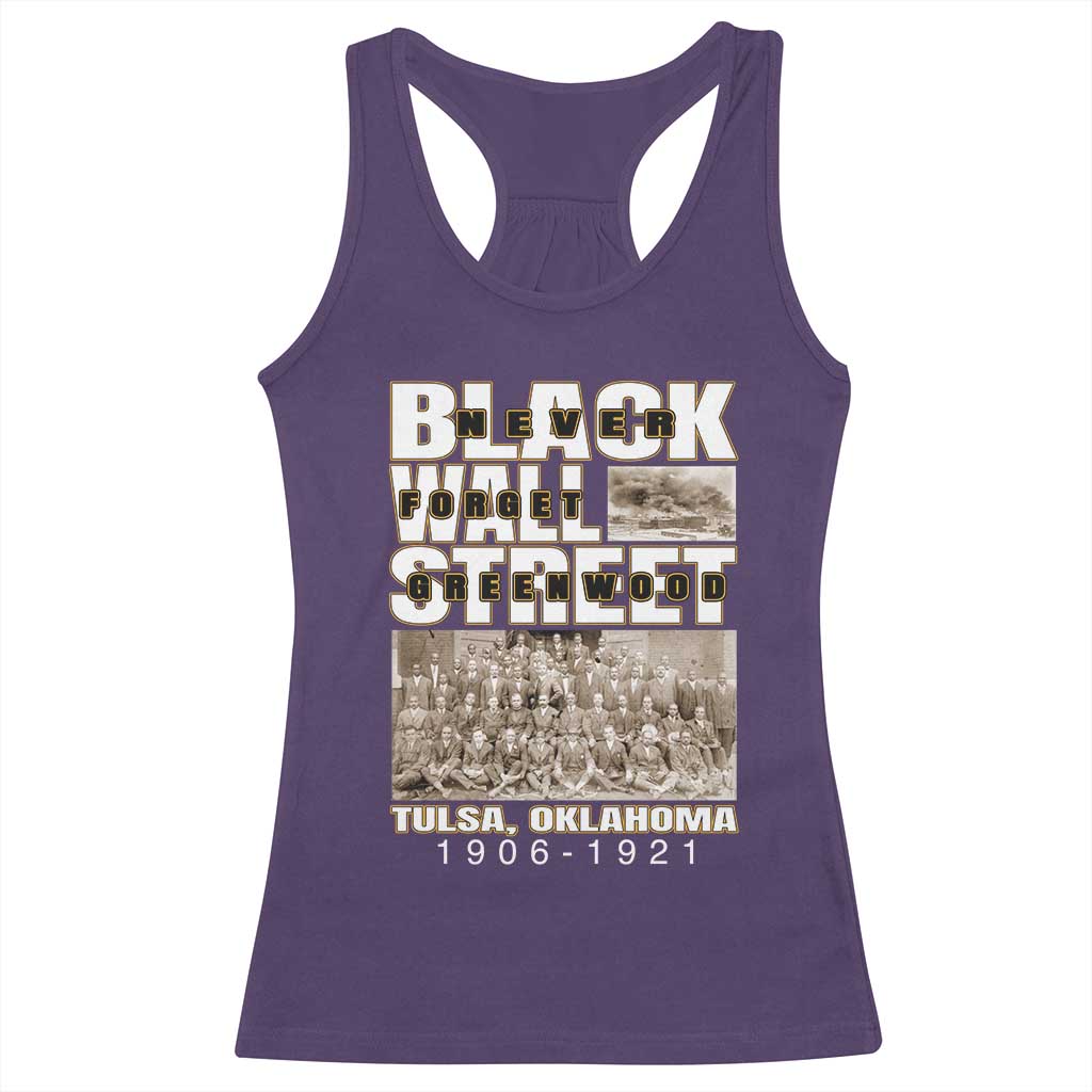 Never Forget Greenwood Black Wall Street Racerback Tank Top Black History Month
