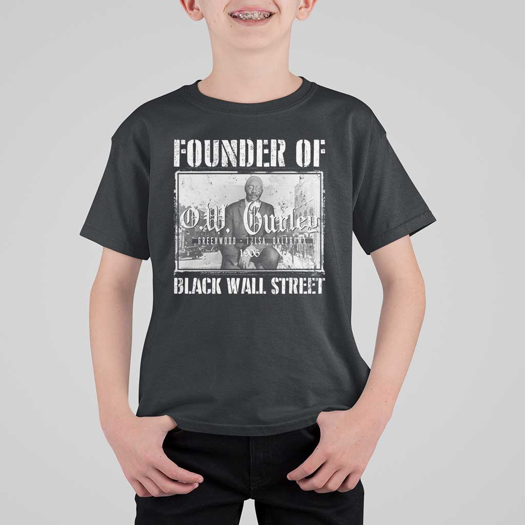 Founder Of Black Wall Street O.W. Gurley T Shirt For Kid Black History Month