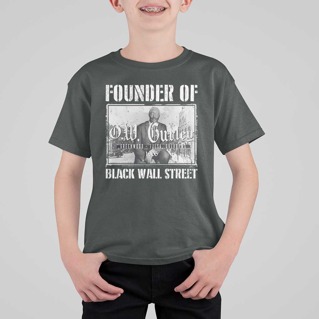Founder Of Black Wall Street O.W. Gurley T Shirt For Kid Black History Month