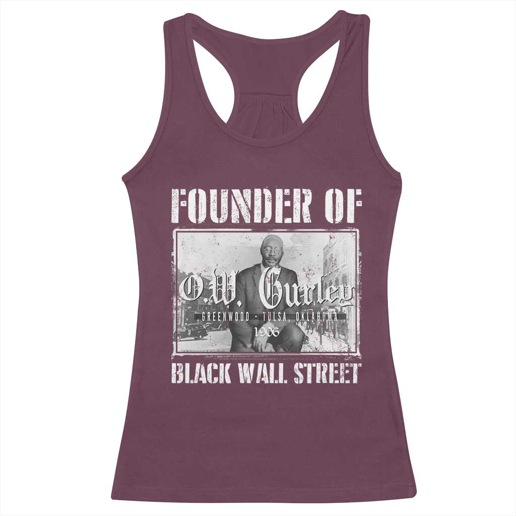 Founder Of Black Wall Street O.W. Gurley Racerback Tank Top Black History Month
