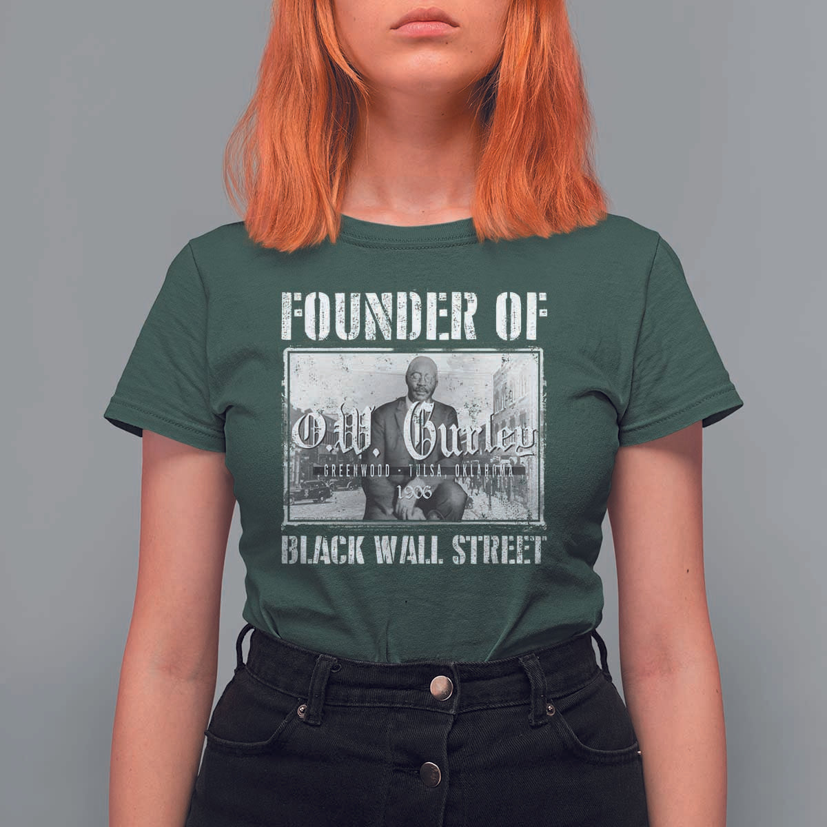 Founder Of Black Wall Street O.W. Gurley T Shirt For Women Black History Month