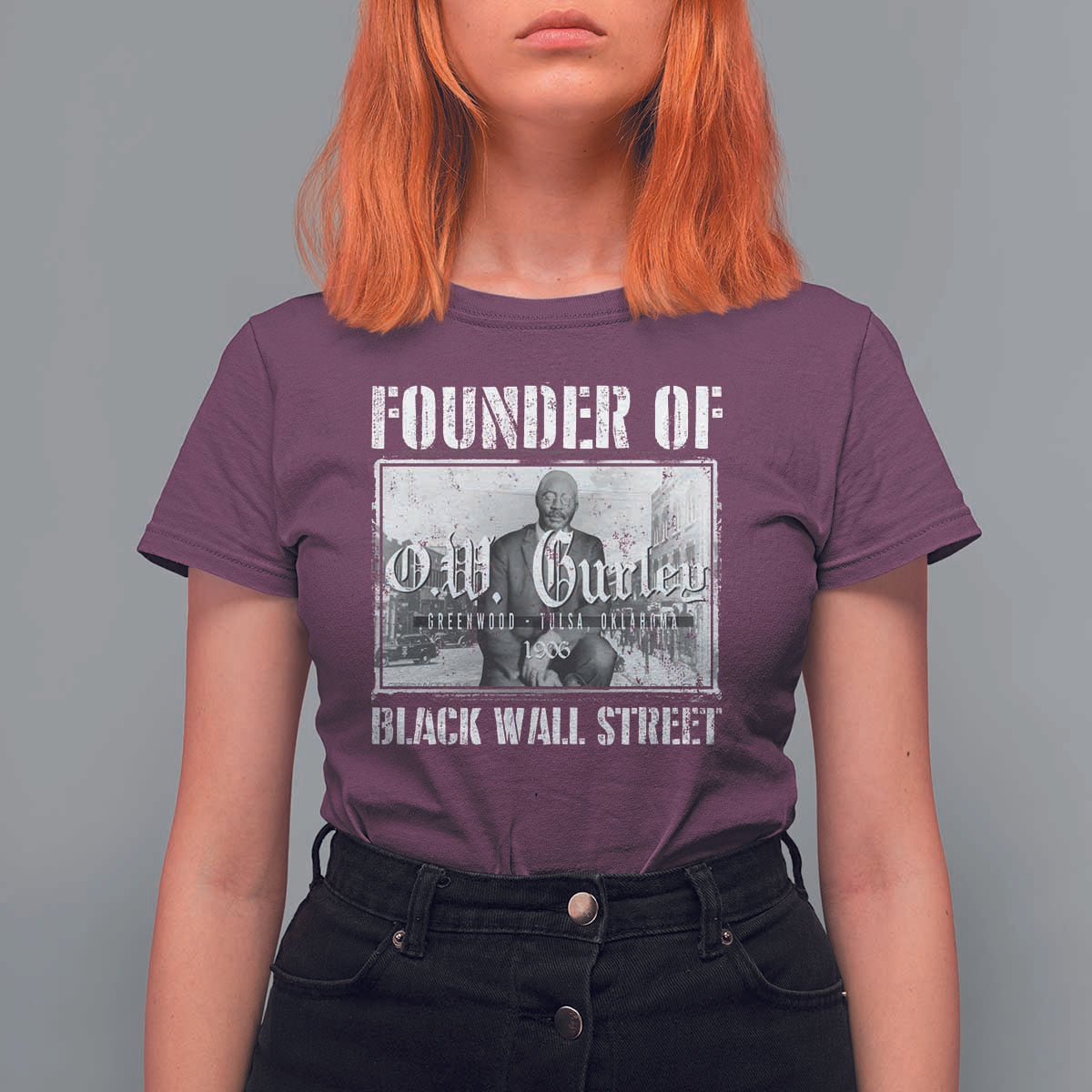 Founder Of Black Wall Street O.W. Gurley T Shirt For Women Black History Month