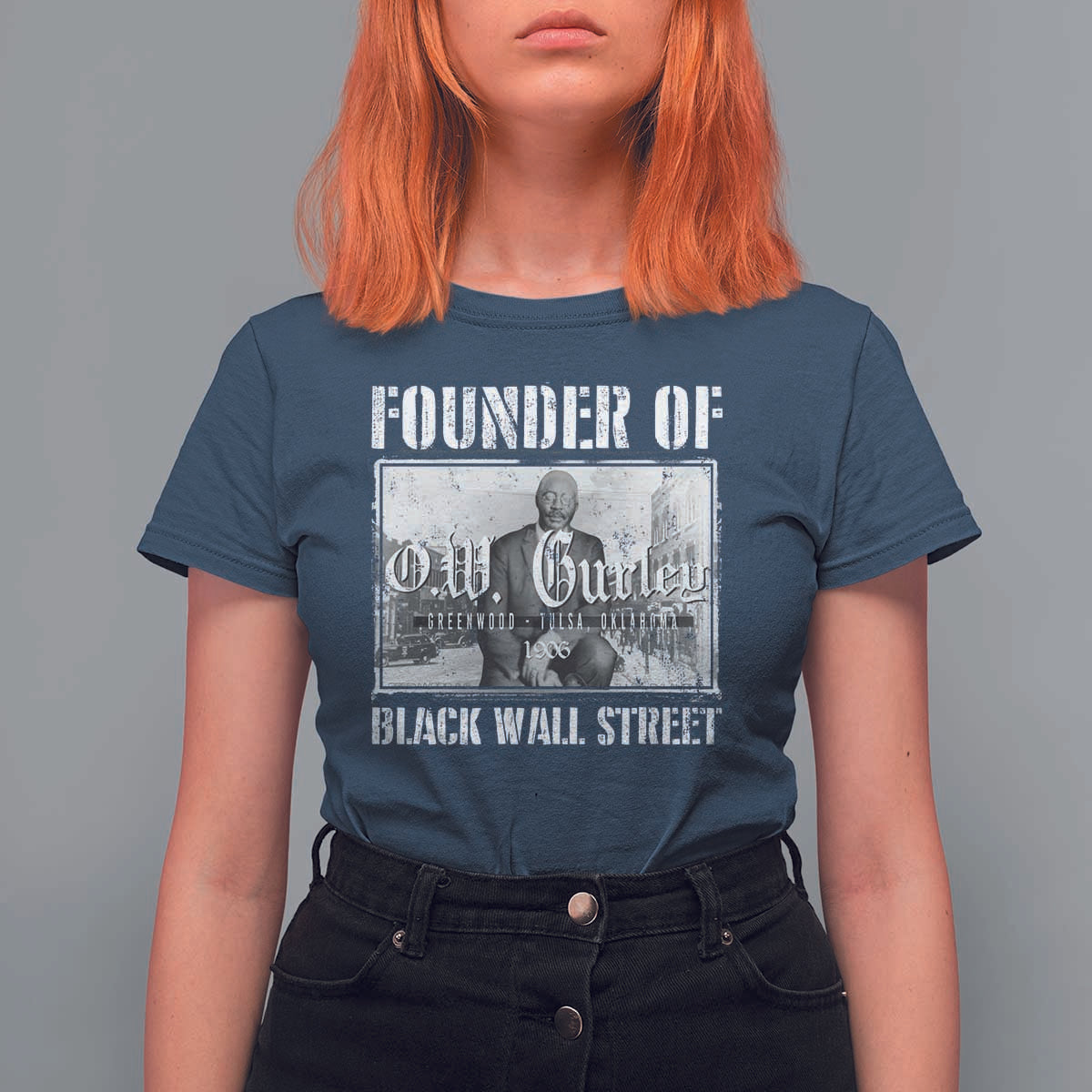 Founder Of Black Wall Street O.W. Gurley T Shirt For Women Black History Month