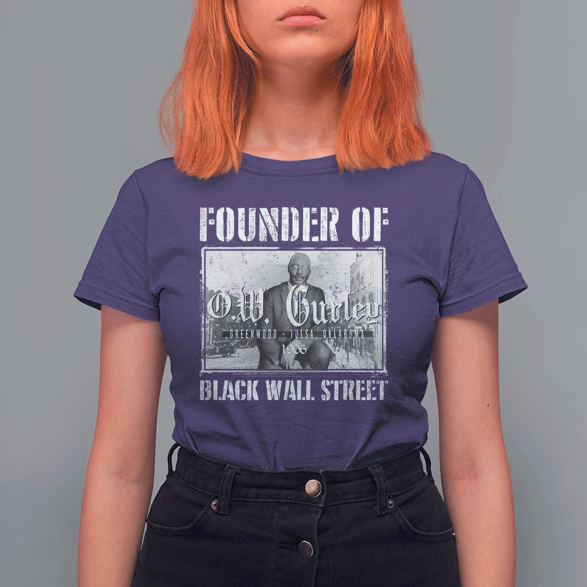 Founder Of Black Wall Street O.W. Gurley T Shirt For Women Black History Month