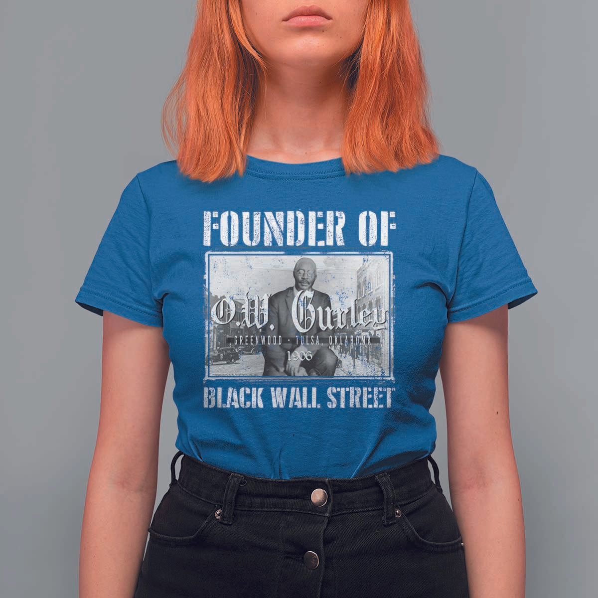 Founder Of Black Wall Street O.W. Gurley T Shirt For Women Black History Month