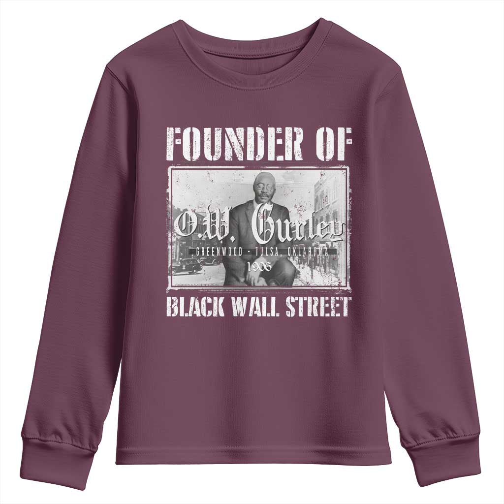 Founder Of Black Wall Street O.W. Gurley Youth Sweatshirt Black History Month