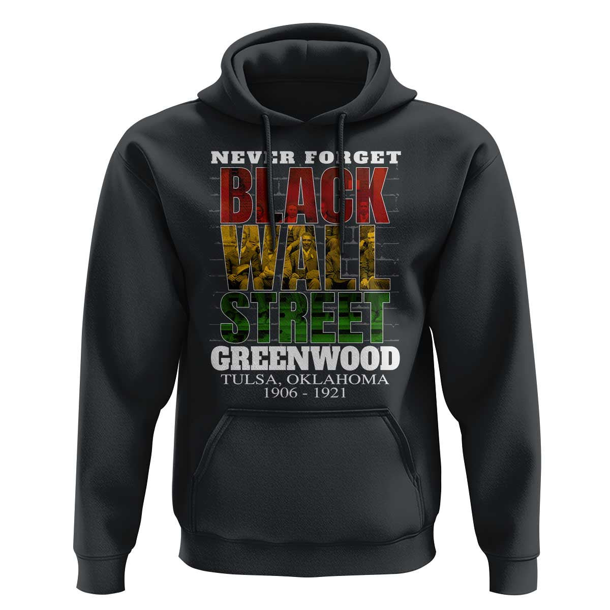 Never Forget Black Wall Street Hoodie Tulsa Oklahoma Black History Month