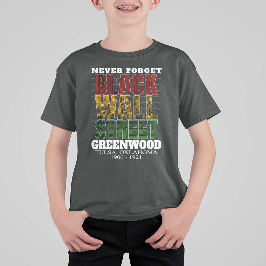 Never Forget Black Wall Street T Shirt For Kid Tulsa Oklahoma Black History Month