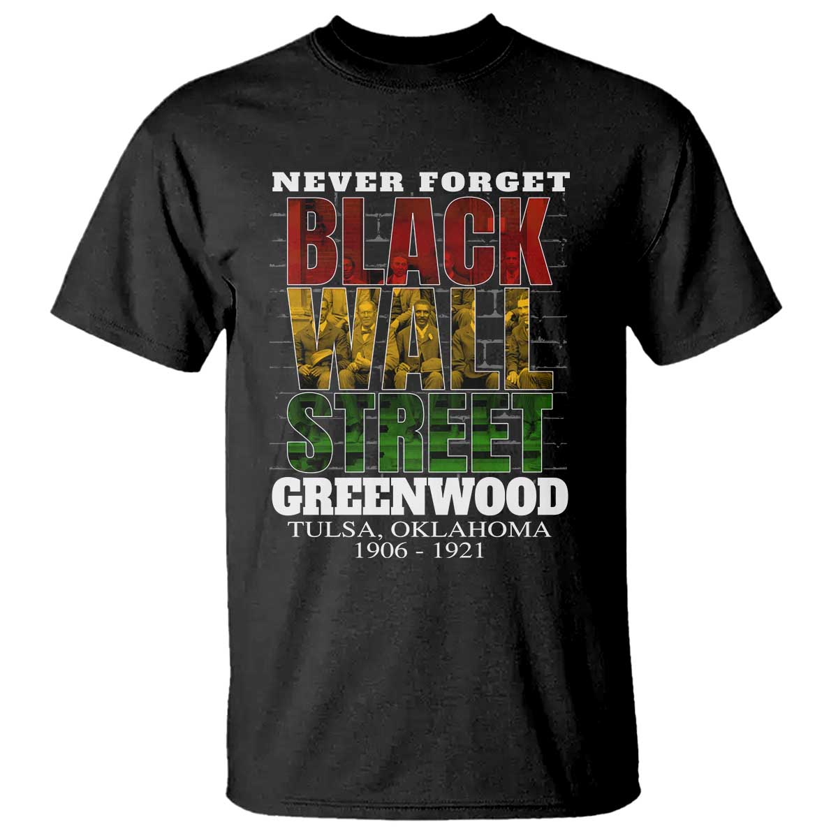 Never Forget Black Wall Street T Shirt Tulsa Oklahoma Black History Month