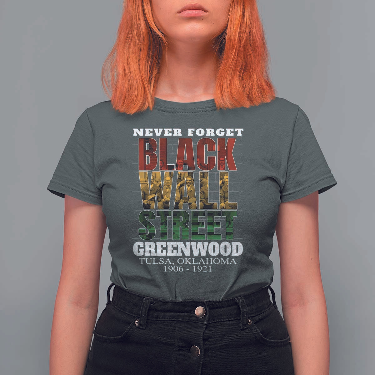 Never Forget Black Wall Street T Shirt For Women Tulsa Oklahoma Black History Month