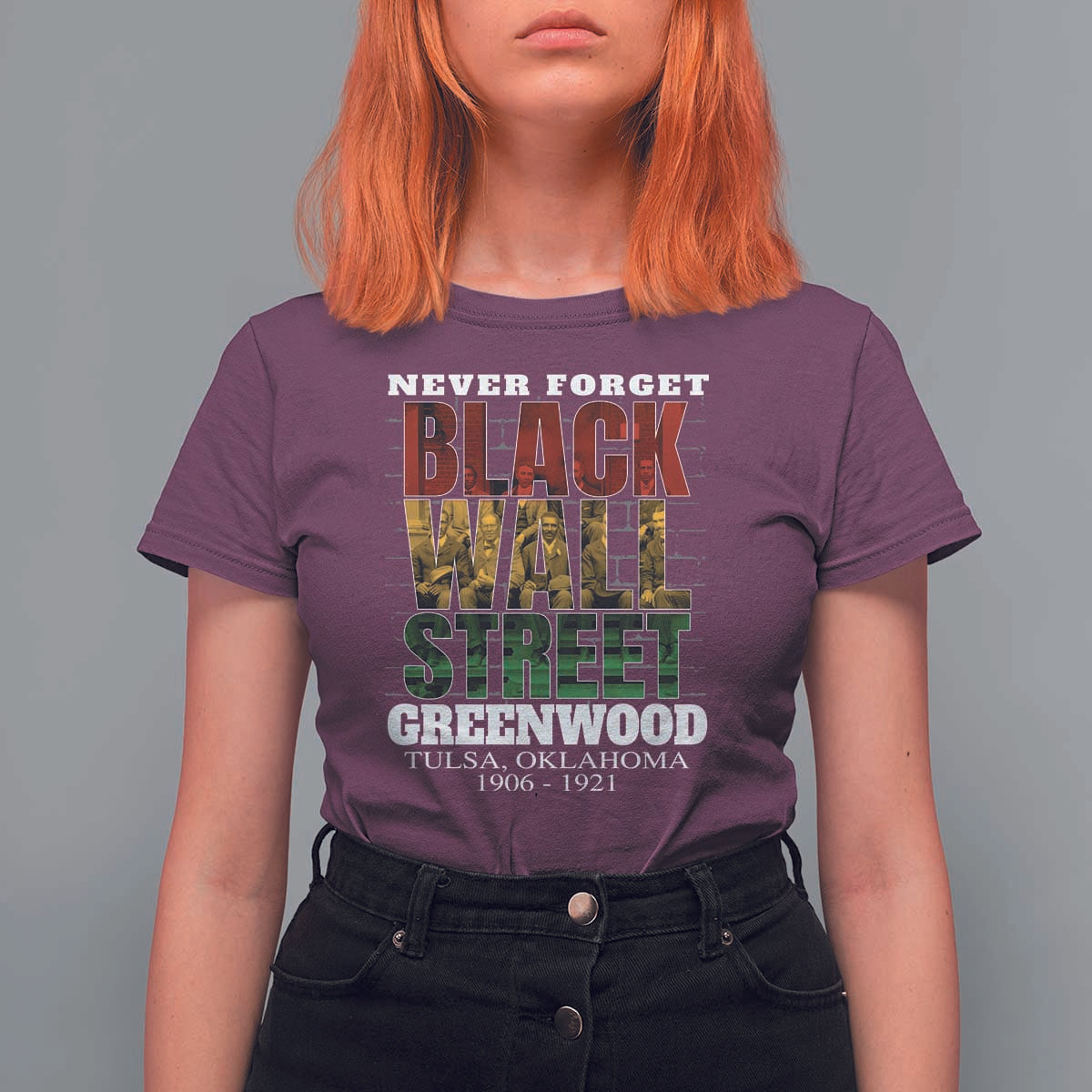 Never Forget Black Wall Street T Shirt For Women Tulsa Oklahoma Black History Month