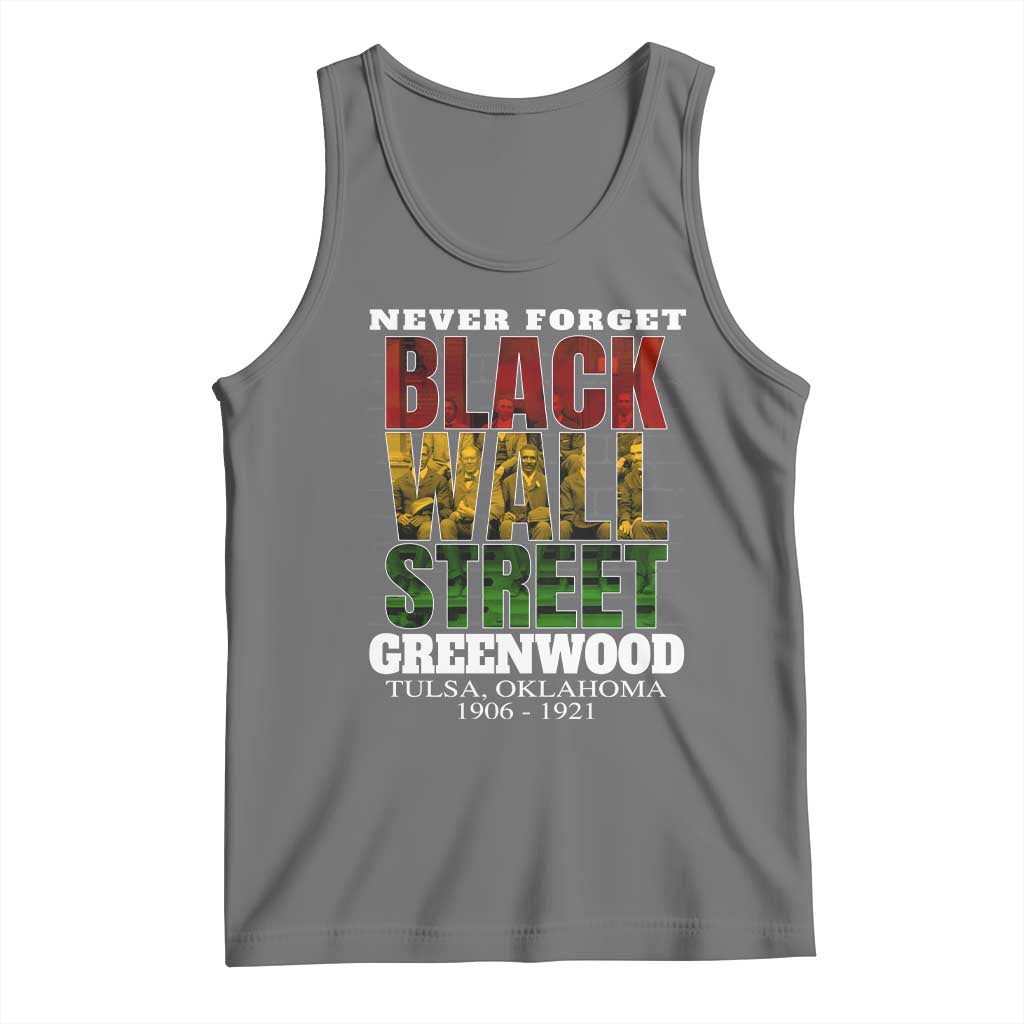 Never Forget Black Wall Street Tank Top Tulsa Oklahoma Black History Month