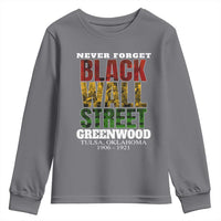 Never Forget Black Wall Street Youth Sweatshirt Tulsa Oklahoma Black History Month