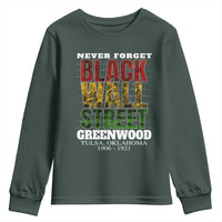 Never Forget Black Wall Street Youth Sweatshirt Tulsa Oklahoma Black History Month