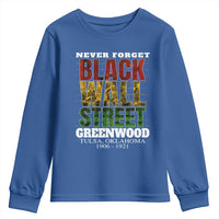Never Forget Black Wall Street Youth Sweatshirt Tulsa Oklahoma Black History Month