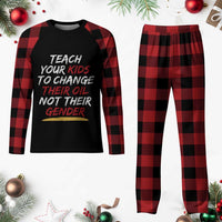 Funny Teach Your Kids To Change Their Oil Not Their Gender Plaid Pajama Set - Wonder Print Shop