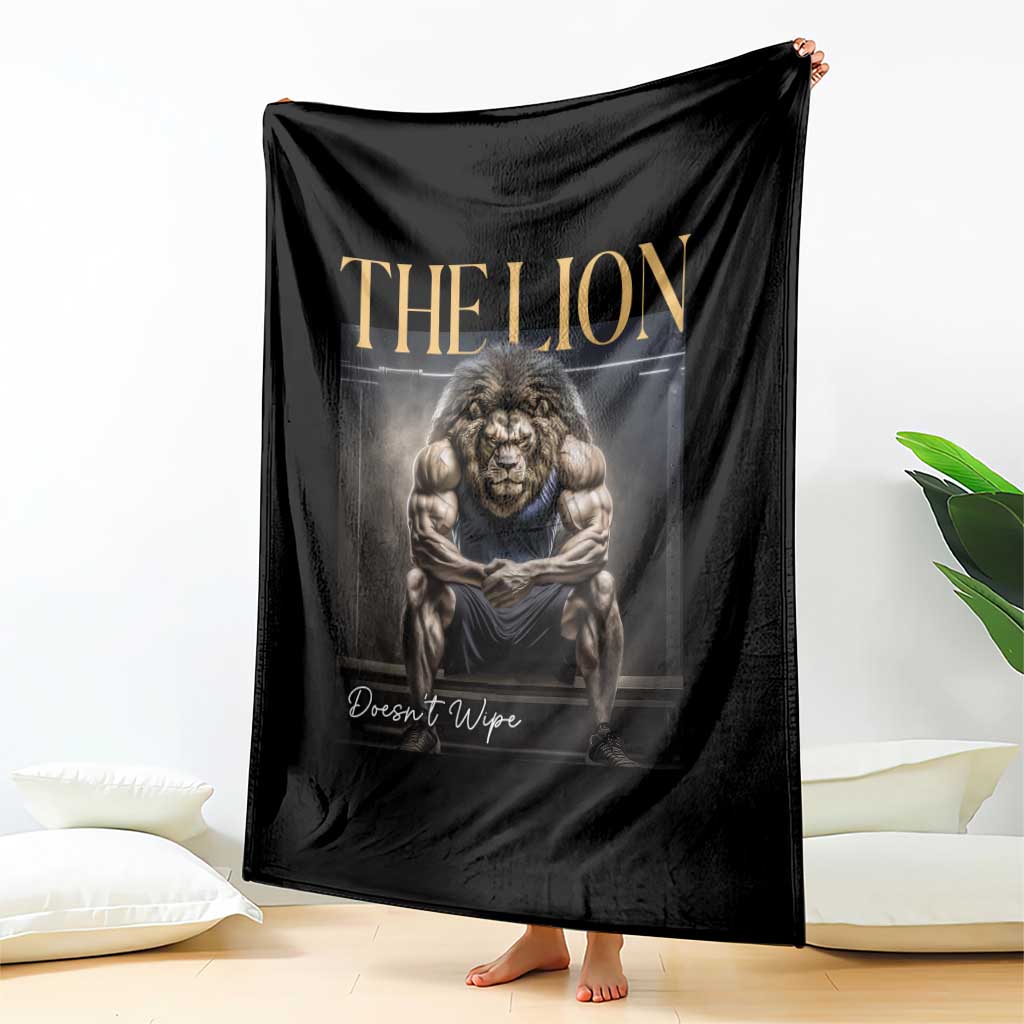 Funny The Lion Doesnt Wipe Throw Blanket Gen Z Joke Brainrot Raunchy Meme