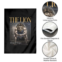Funny The Lion Doesnt Wipe Garden Flag Gen Z Joke Brainrot Raunchy Meme