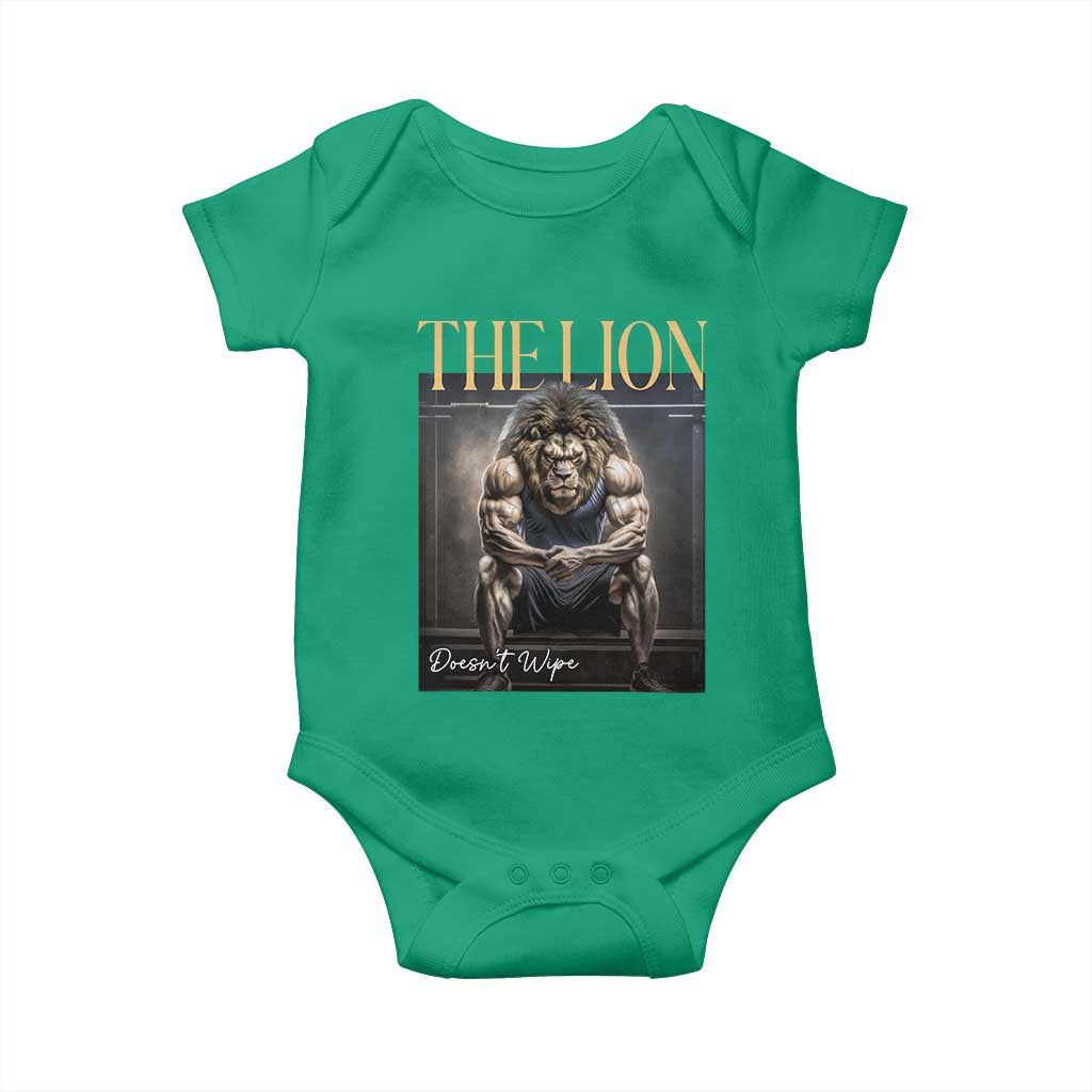 Funny The Lion Doesnt Wipe Baby Onesie Gen Z Joke Brainrot Raunchy Meme