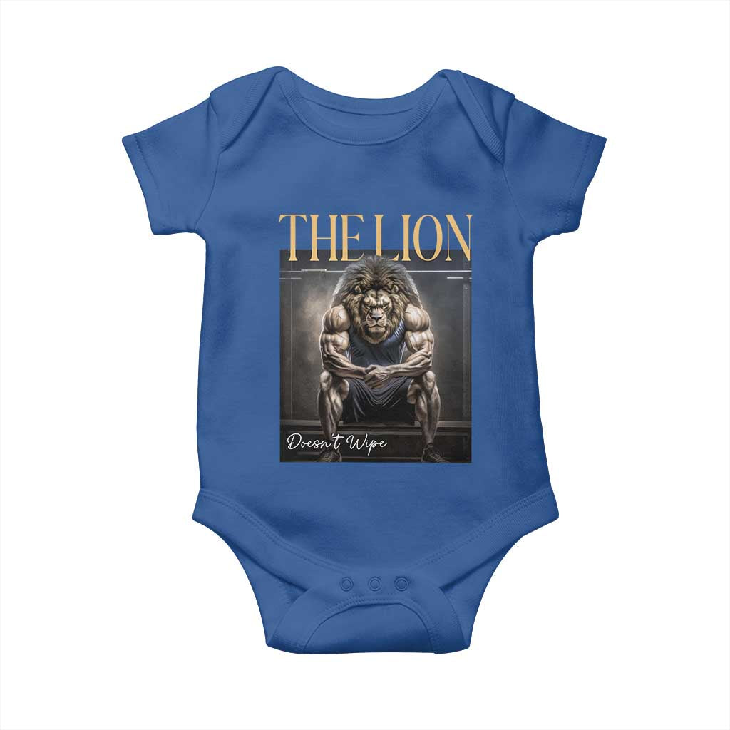 Funny The Lion Doesnt Wipe Baby Onesie Gen Z Joke Brainrot Raunchy Meme