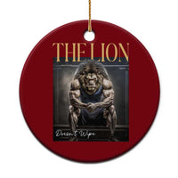 Funny The Lion Doesnt Wipe Ceramic Ornament Gen Z Joke Brainrot Raunchy Meme