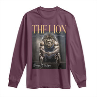 Funny The Lion Doesnt Wipe Long Sleeve Shirt Gen Z Joke Brainrot Raunchy Meme