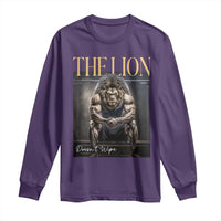 Funny The Lion Doesnt Wipe Long Sleeve Shirt Gen Z Joke Brainrot Raunchy Meme