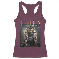 Funny The Lion Doesnt Wipe Racerback Tank Top Gen Z Joke Brainrot Raunchy Meme