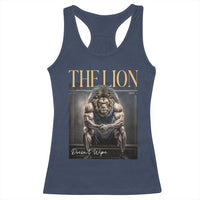 Funny The Lion Doesnt Wipe Racerback Tank Top Gen Z Joke Brainrot Raunchy Meme