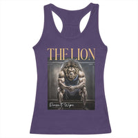 Funny The Lion Doesnt Wipe Racerback Tank Top Gen Z Joke Brainrot Raunchy Meme